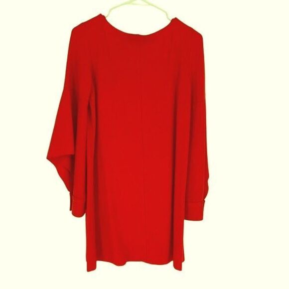 Scapa Lauren Perre Womens Long Flared‎ Sleeve Tunic Shift Dress Tomato Small - Picture 5 of 10